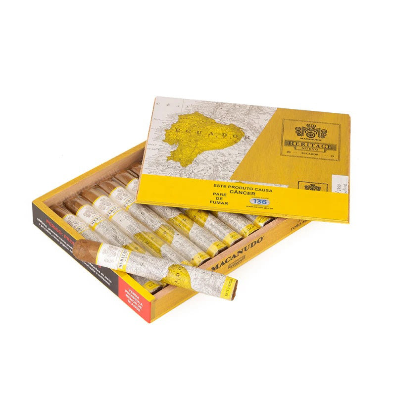 Charuto Heritage Nuevo Ecuador Toro - Caixa com 10 - Mercado de Luxo - O Maior E-Commerce de Bens, Produtos e Serviços de Luxo do Brasil.