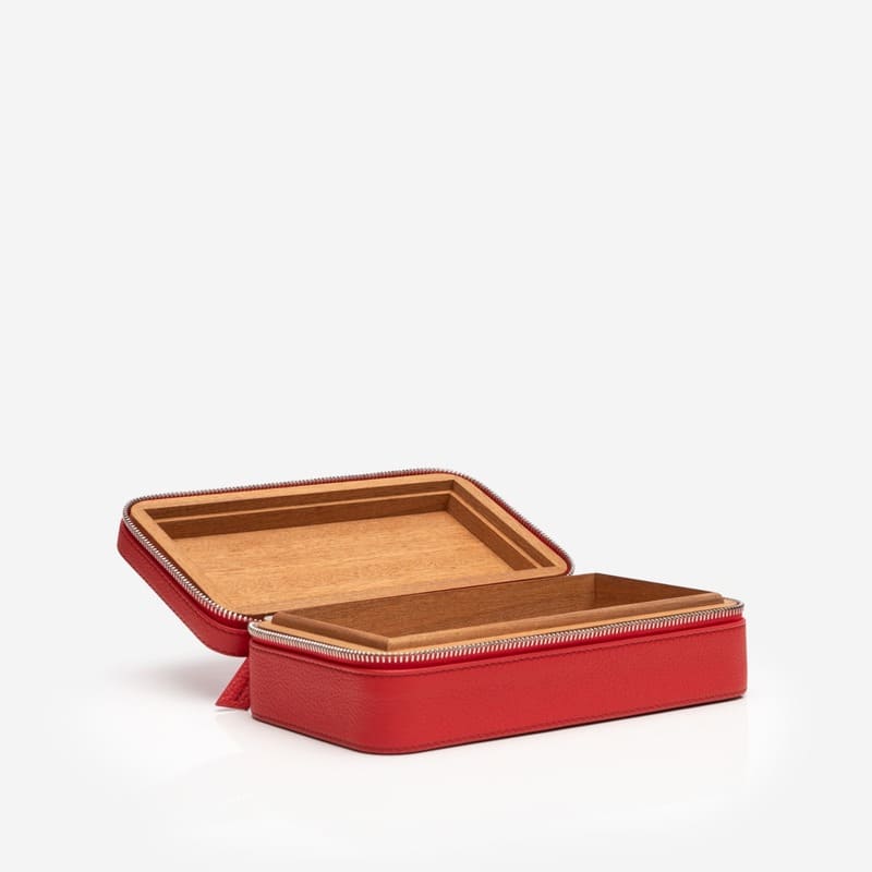 Umidor Boîte à Cigares Pappy Boyington Taurillon Vermelho - Mercado de Luxo - O Maior E-Commerce de Bens, Produtos e Serviços de Luxo do Brasil.