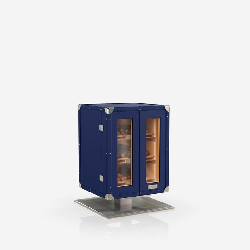 Umidor Leather Mini Trunk Azul - Mercado de Luxo - O Maior E-Commerce de Bens, Produtos e Serviços de Luxo do Brasil.