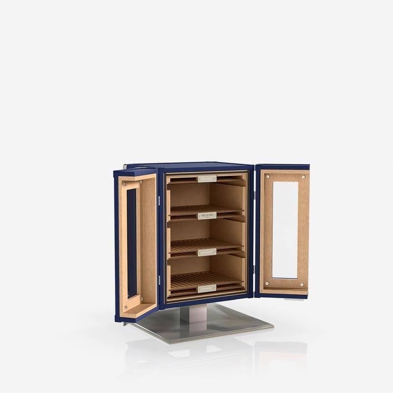 Umidor Leather Mini Trunk Azul - Mercado de Luxo - O Maior E-Commerce de Bens, Produtos e Serviços de Luxo do Brasil.