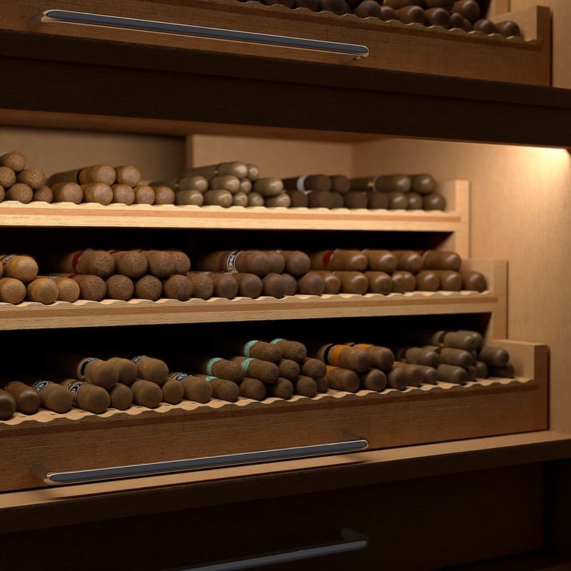 Umidor Ultimate Trunk Calfskin Preto e Interior Vermelho - Mercado de Luxo - O Maior E-Commerce de Bens, Produtos e Serviços de Luxo do Brasil.