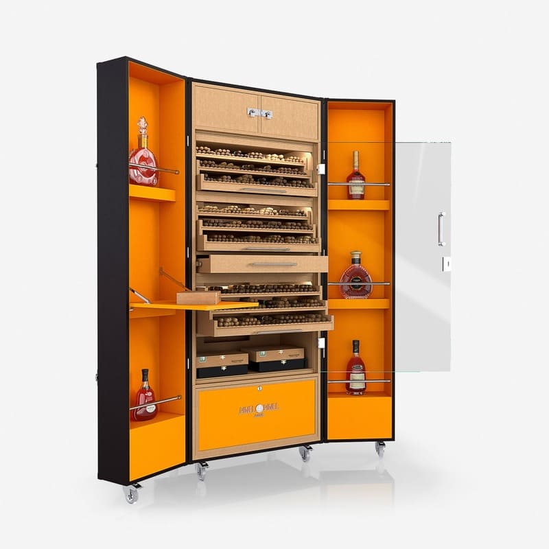 Umidor Ultimate Trunk Calfskin Marrom e Interior Laranja - Mercado de Luxo - O Maior E-Commerce de Bens, Produtos e Serviços de Luxo do Brasil.