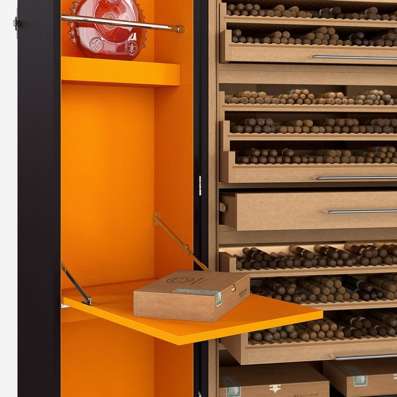 Umidor Ultimate Trunk Calfskin Marrom e Interior Laranja - Mercado de Luxo - O Maior E-Commerce de Bens, Produtos e Serviços de Luxo do Brasil.