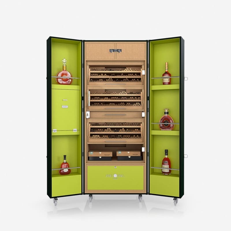 Umidor Ultimate Trunk Calfskin Verde Escuro e Interior Pistache - Mercado de Luxo - O Maior E-Commerce de Bens, Produtos e Serviços de Luxo do Brasil.