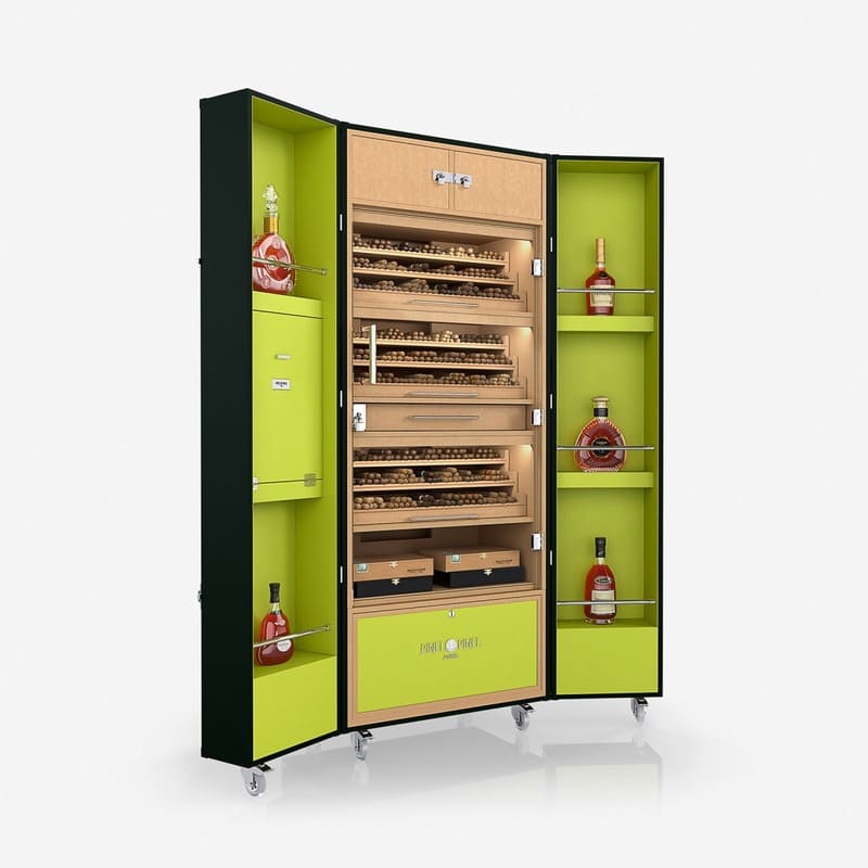 Umidor Ultimate Trunk Calfskin Verde Escuro e Interior Pistache - Mercado de Luxo - O Maior E-Commerce de Bens, Produtos e Serviços de Luxo do Brasil.