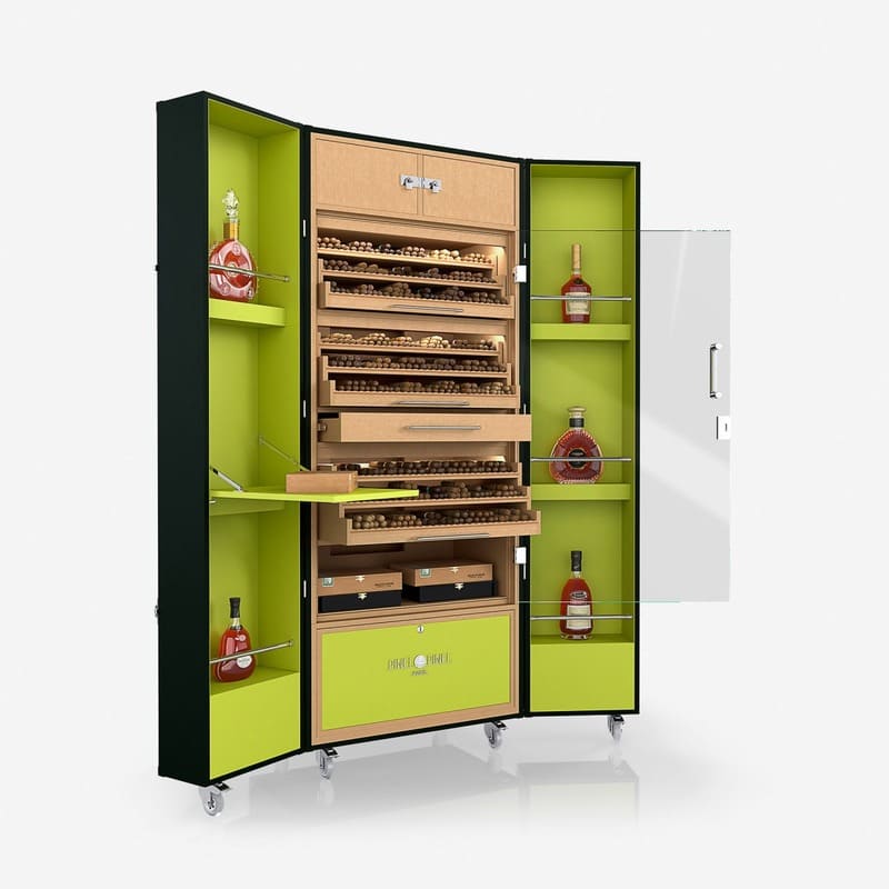 Umidor Ultimate Trunk Calfskin Verde Escuro e Interior Pistache - Mercado de Luxo - O Maior E-Commerce de Bens, Produtos e Serviços de Luxo do Brasil.