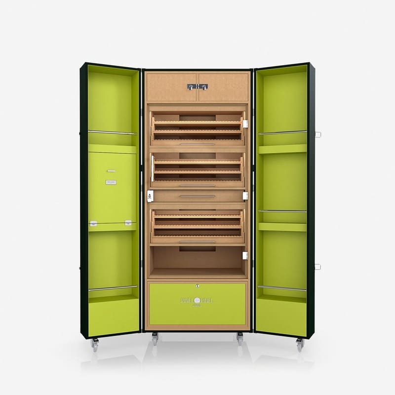 Umidor Ultimate Trunk Calfskin Verde Escuro e Interior Pistache - Mercado de Luxo - O Maior E-Commerce de Bens, Produtos e Serviços de Luxo do Brasil.