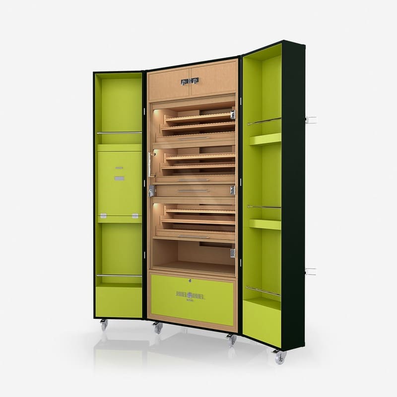 Umidor Ultimate Trunk Calfskin Verde Escuro e Interior Pistache - Mercado de Luxo - O Maior E-Commerce de Bens, Produtos e Serviços de Luxo do Brasil.