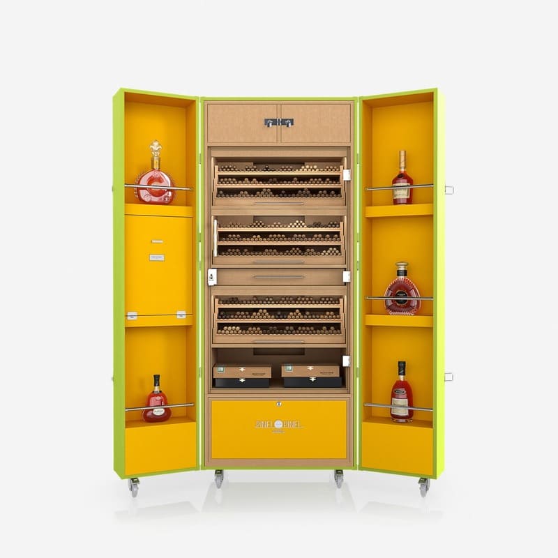 Umidor Ultimate Trunk Calfskin Pistache e Interior Amarelo - Mercado de Luxo - O Maior E-Commerce de Bens, Produtos e Serviços de Luxo do Brasil.