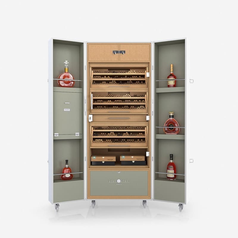 Umidor Ultimate Trunk Calfskin Branco e Interior Cinza - Mercado de Luxo - O Maior E-Commerce de Bens, Produtos e Serviços de Luxo do Brasil.