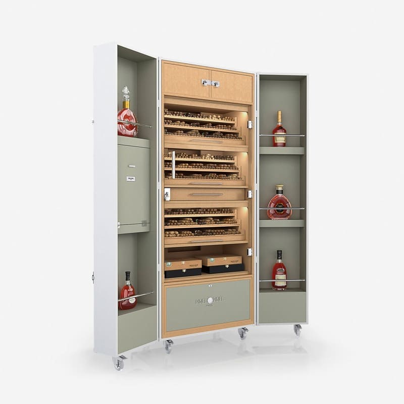 Umidor Ultimate Trunk Calfskin Branco e Interior Cinza - Mercado de Luxo - O Maior E-Commerce de Bens, Produtos e Serviços de Luxo do Brasil.