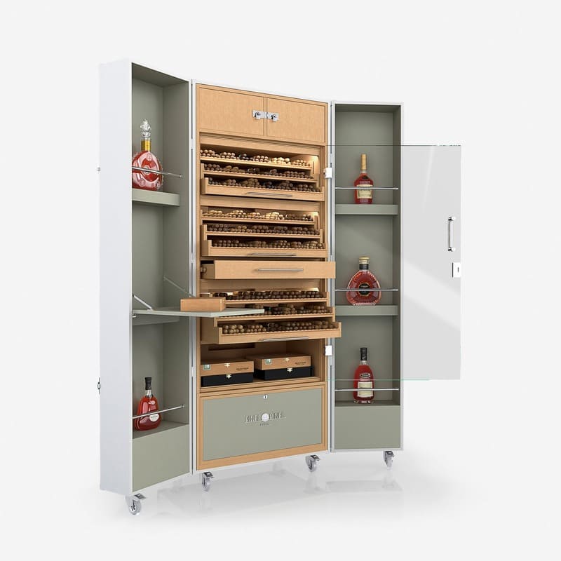 Umidor Ultimate Trunk Calfskin Branco e Interior Cinza - Mercado de Luxo - O Maior E-Commerce de Bens, Produtos e Serviços de Luxo do Brasil.