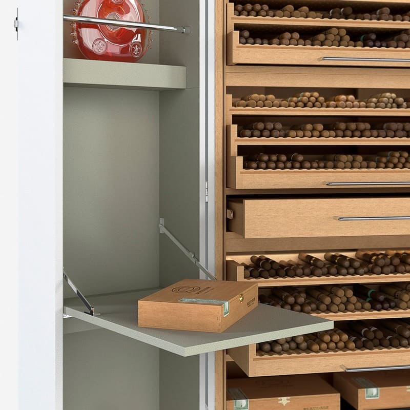 Umidor Ultimate Trunk Calfskin Branco e Interior Cinza - Mercado de Luxo - O Maior E-Commerce de Bens, Produtos e Serviços de Luxo do Brasil.