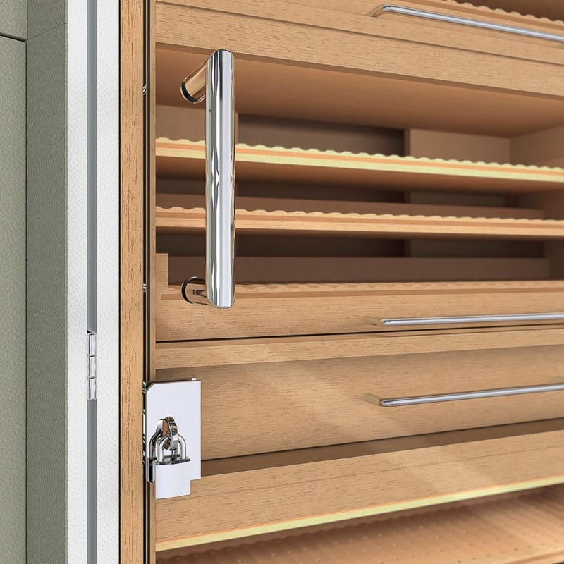 Umidor Ultimate Trunk Calfskin Branco e Interior Cinza - Mercado de Luxo - O Maior E-Commerce de Bens, Produtos e Serviços de Luxo do Brasil.