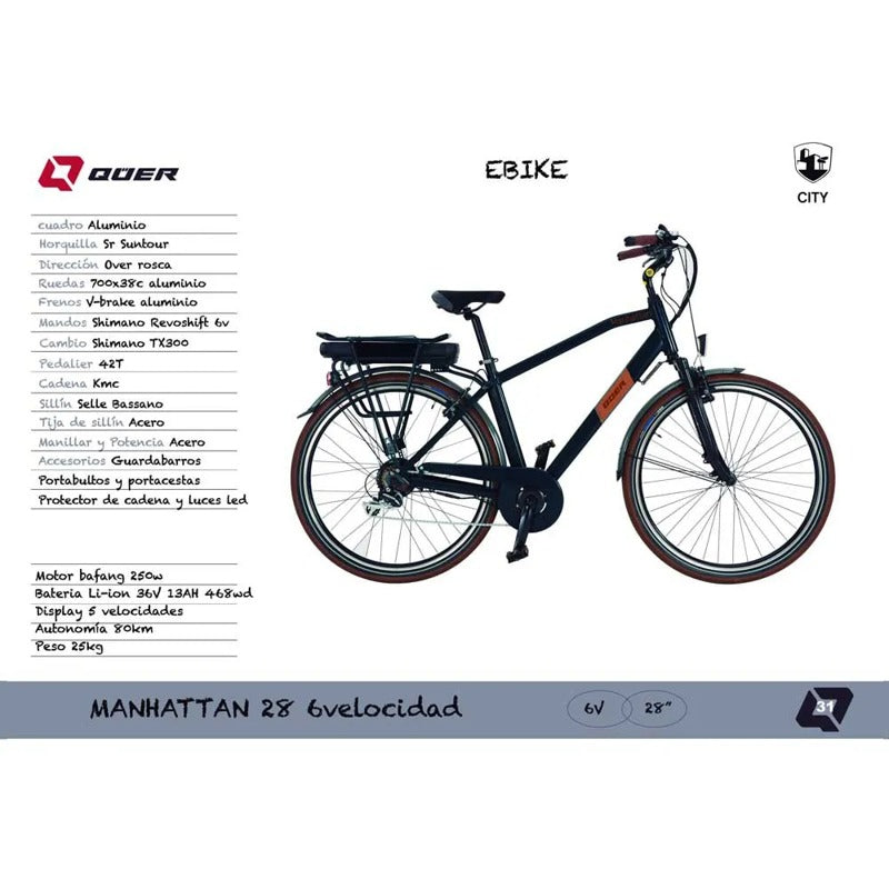 Bicicleta elétrica Ebike Manhattan 28´´ - Mercado de Luxo - O Maior E-Commerce de Bens, Produtos e Serviços de Luxo do Brasil.