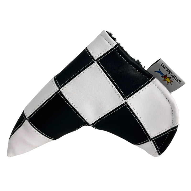 Headcover Black and White Checkered Stitched Blade Putter With Magnetic Closure - Mercado de Luxo - O Maior E-Commerce de Bens, Produtos e Serviços de Luxo do Brasil.