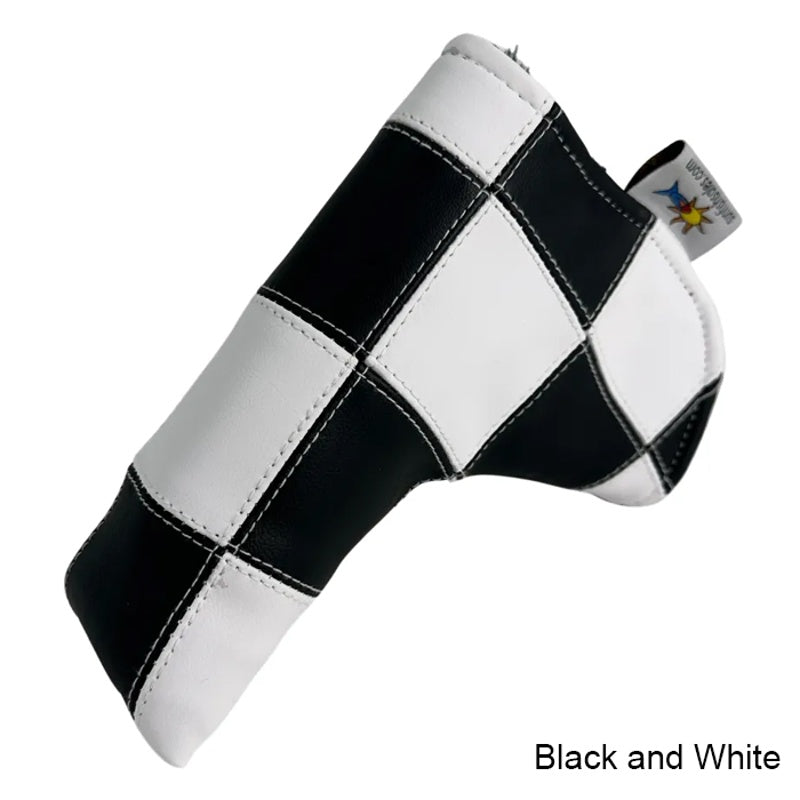 Headcover Black and White Checkered Stitched Blade Putter With Magnetic Closure - Mercado de Luxo - O Maior E-Commerce de Bens, Produtos e Serviços de Luxo do Brasil.