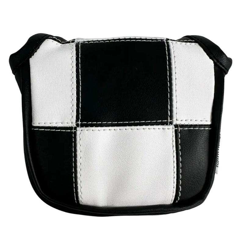 Headcover Black and White Checkered Stitched Mallet Putter With Magnetic Closure - Mercado de Luxo - O Maior E-Commerce de Bens, Produtos e Serviços de Luxo do Brasil.