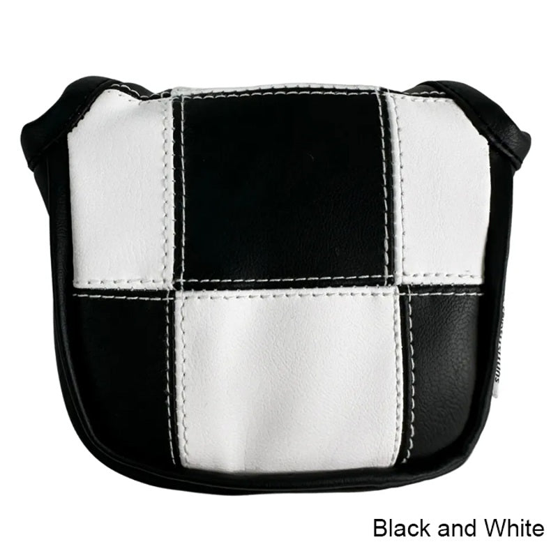Headcover Black and White Checkered Stitched Mallet Putter With Magnetic Closure - Mercado de Luxo - O Maior E-Commerce de Bens, Produtos e Serviços de Luxo do Brasil.