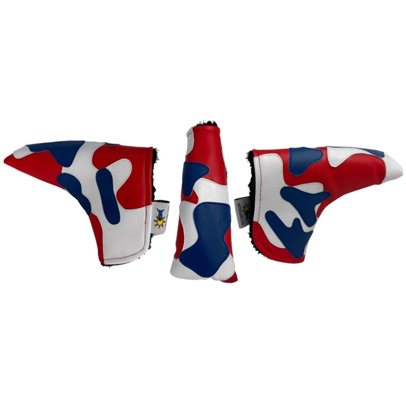 Headcover Red White and Blue Camo Applique Blade Putter With Magnetic Closure - Mercado de Luxo - O Maior E-Commerce de Bens, Produtos e Serviços de Luxo do Brasil.