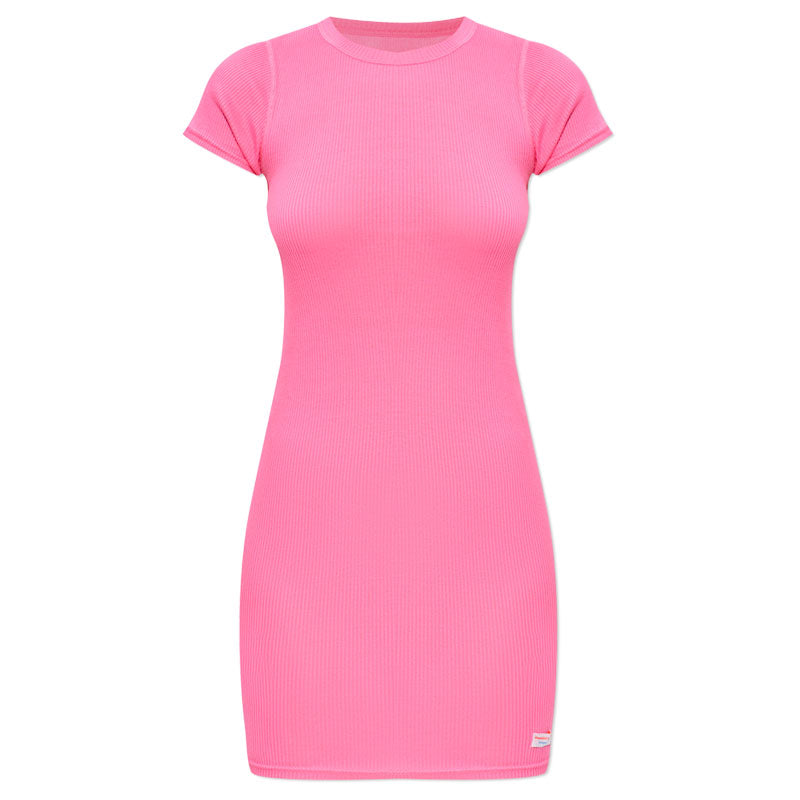 Lingerie Noturna Vestido canelado com mangas curtas
