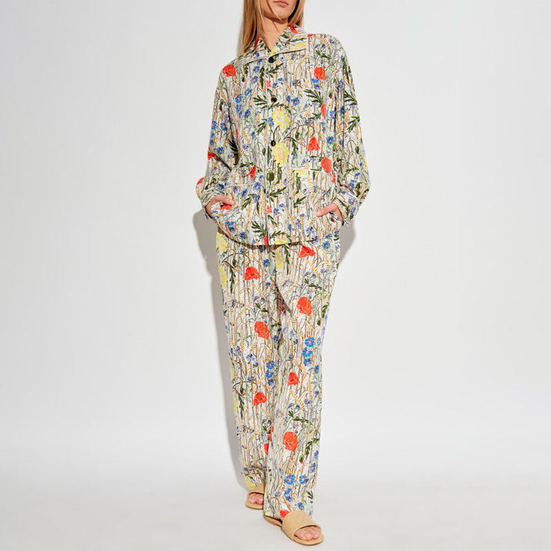 Lingerie Noturna Pijama duas peças com tema floral