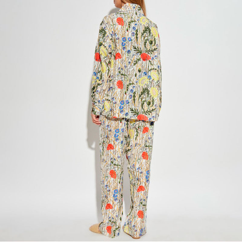 Lingerie Noturna Pijama duas peças com tema floral