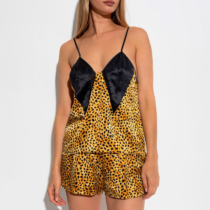 Lingerie Noturna Top Seda com estampa animal