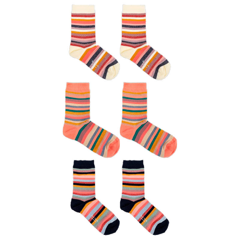 Meia-Calça de algodão com fio Lurex Pacote 3 unid