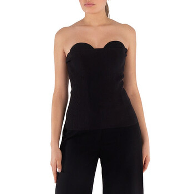Corset canelado em mistura de Seda