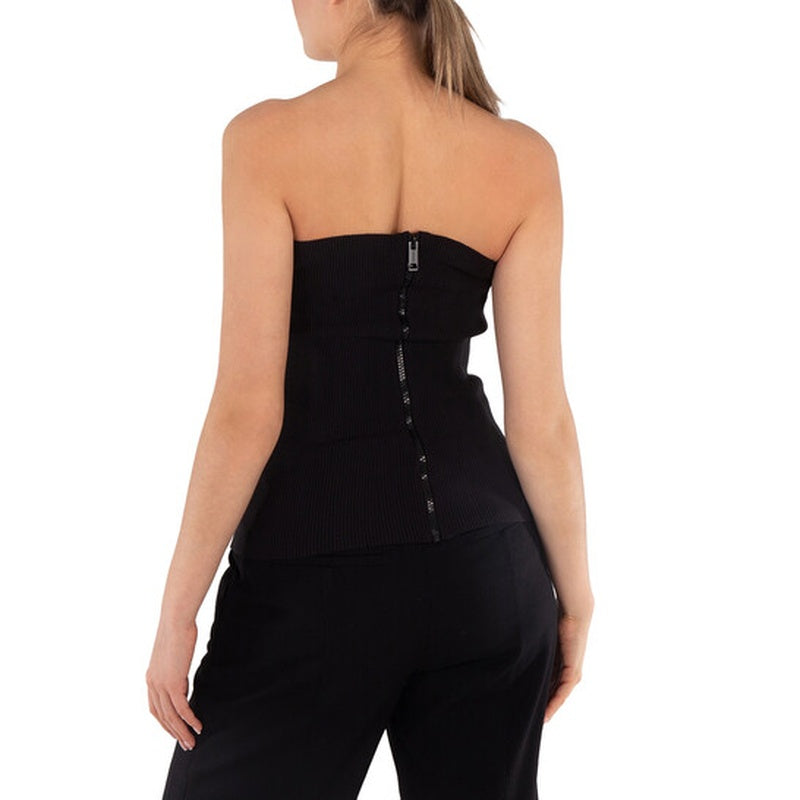 Corset canelado em mistura de Seda