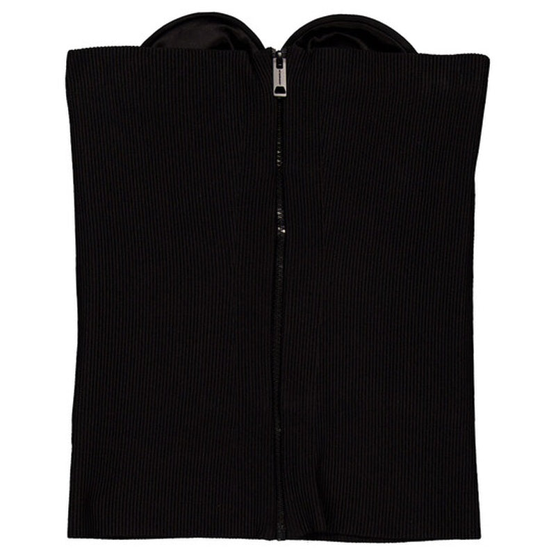 Corset canelado em mistura de Seda