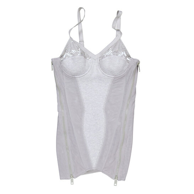 Corset de malha de algodão mescla com painéis elásticos