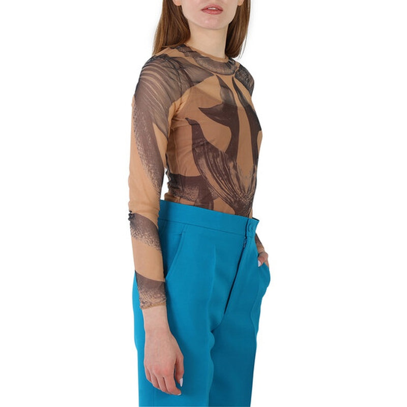Body de Tule com estampa de cauda de sereia e manga comprida