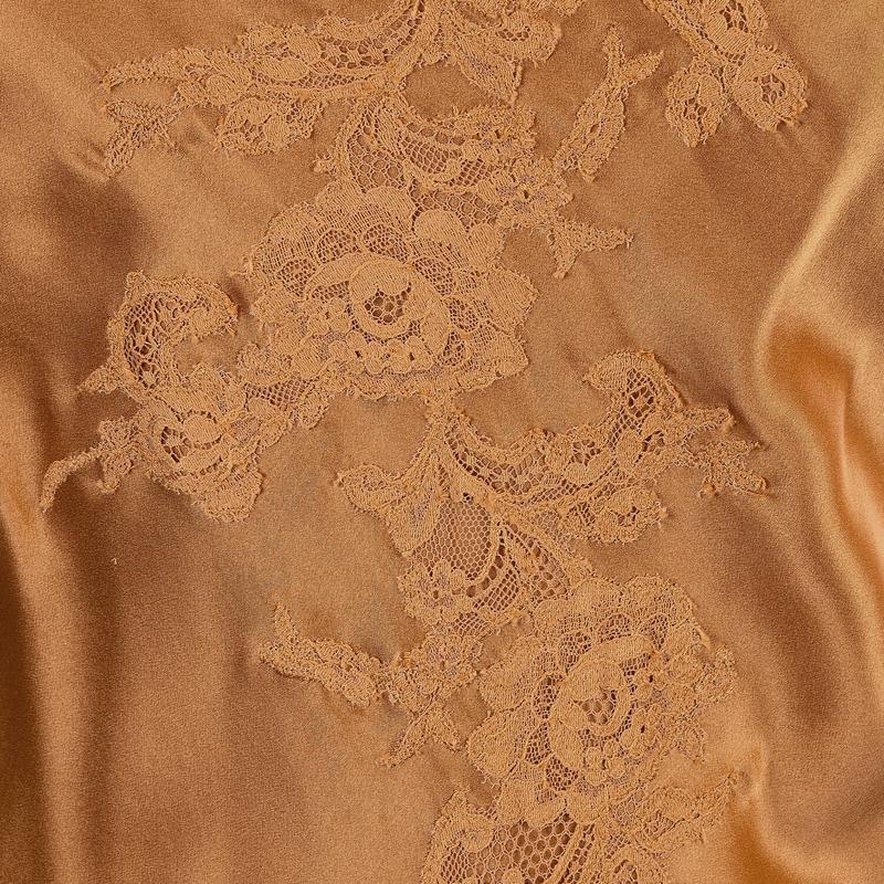 Lingerie Noturna Babydoll de Seda e Renda Aube Céleste Bénédicte Noisette