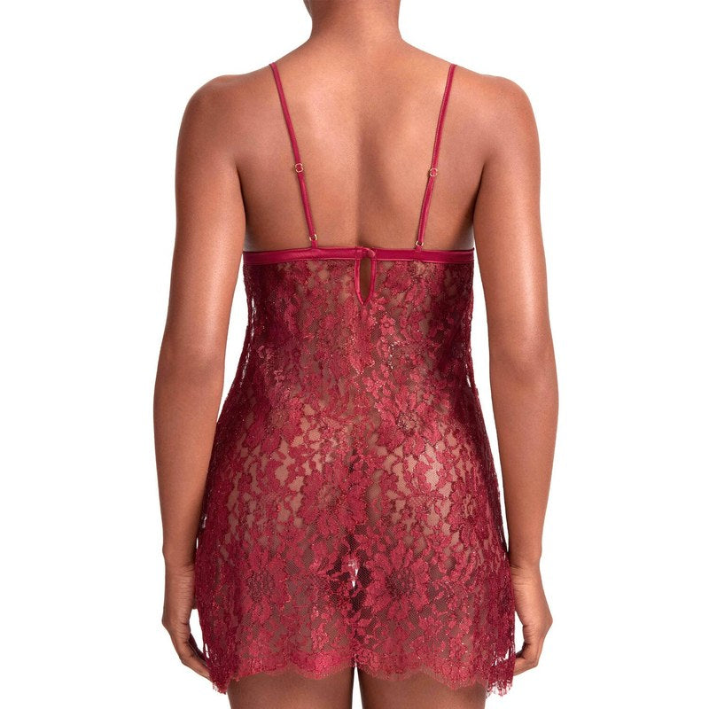Lingerie Noturna Babydoll de Renda Naraya Borgonha