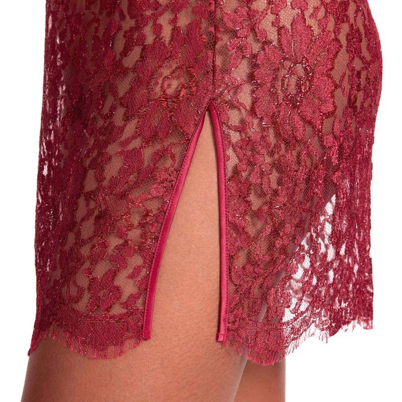 Lingerie Noturna Babydoll de Renda Naraya Borgonha