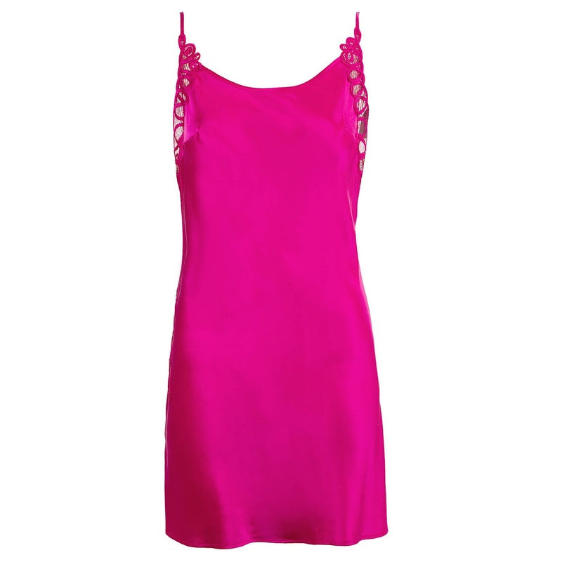 Lingerie Noturna Babydoll de Seda LHeure Local Barbara Magenta