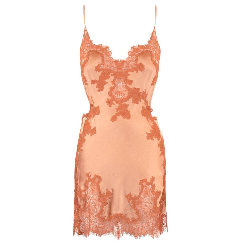 Lingerie Noturna Babydoll curto de Seda e Renda Tamara TheCaramelo