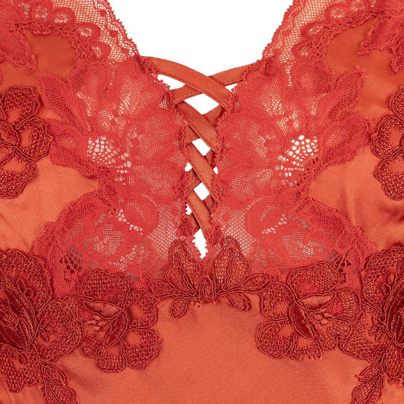 Lingerie Noturna Babydoll de Seda Minuit Ardent Bonnie Rubis