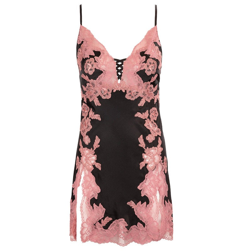 Lingerie Noturna Babydoll de Seda Minuit Ardent Bonnie NoirBuvard