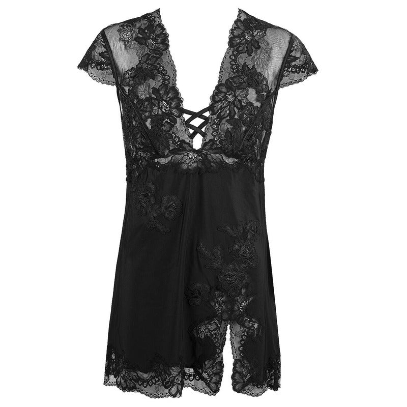 Lingerie Noturna Babydoll curto de Renda Minuit Ardent Bonnie