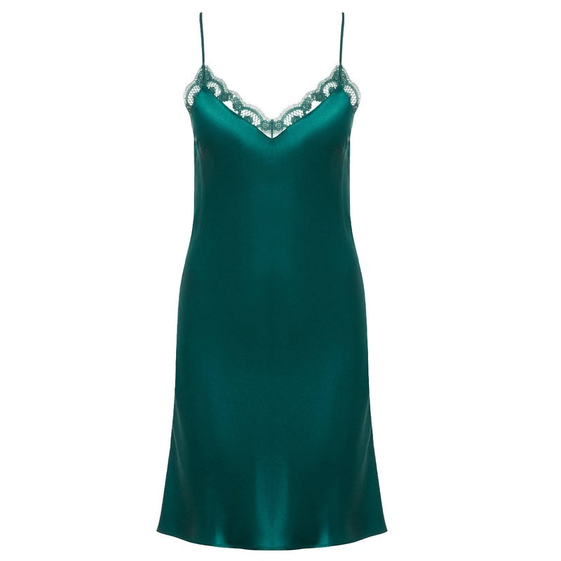 Lingerie Noturna Babydoll de Seda Love Me Emeraude