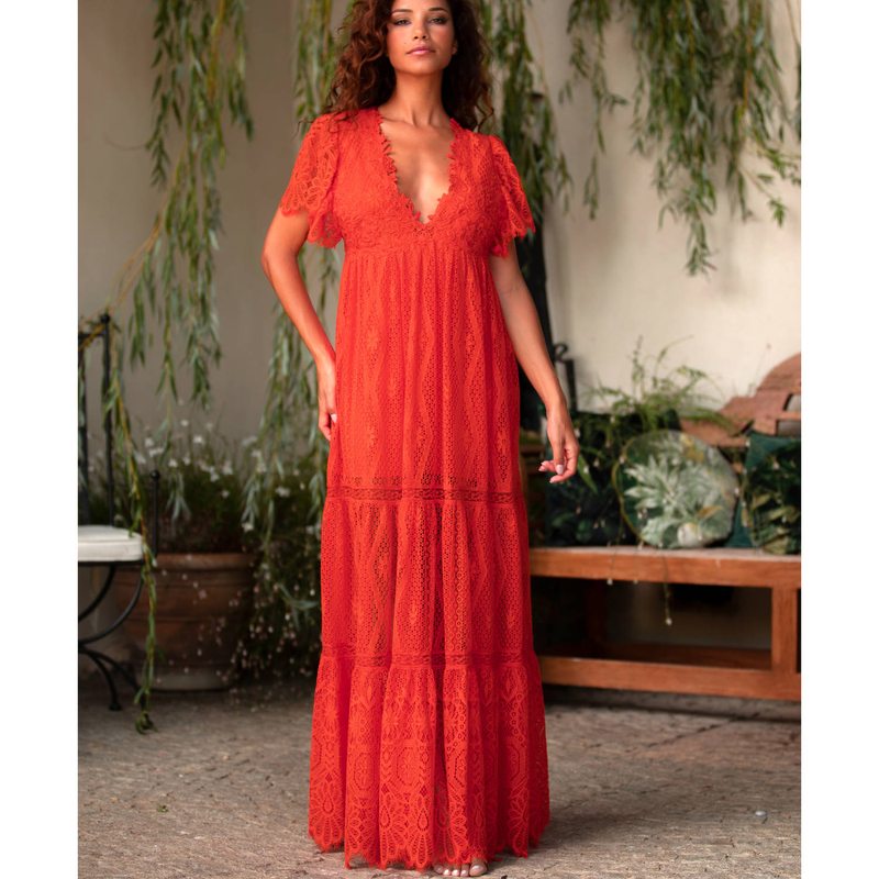 Lingerie Noturna Babydoll longo de Renda Rebecca Feu