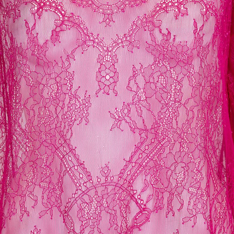 Lingerie Noturna Babydoll de Renda de manga comprida LHeure Venue Brooke Magenta