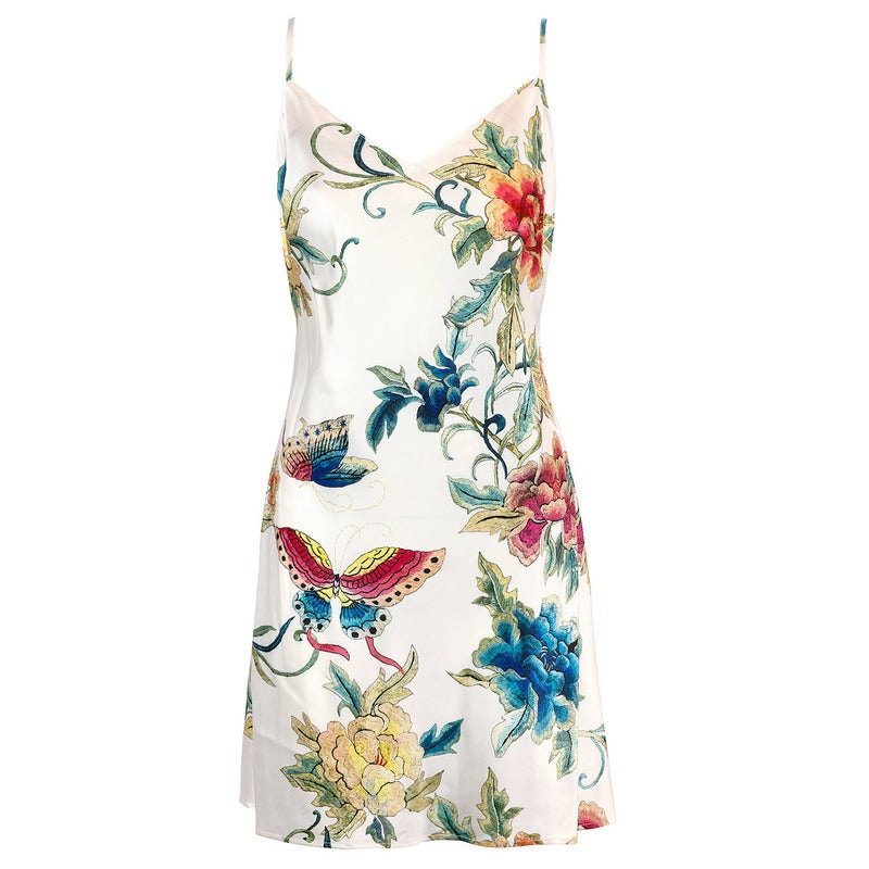 Lingerie Noturna Babydoll de Seda Aube Céleste Beverly Imprimé Floral