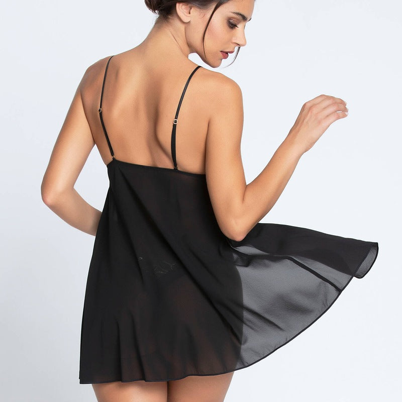 Lingerie Noturna Babydoll Éclats DOr Noir Or