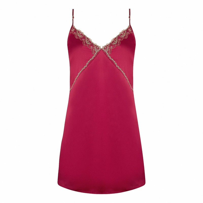 Lingerie Noturna Babydoll de Seda Éblouissante Icône Ou Rubis