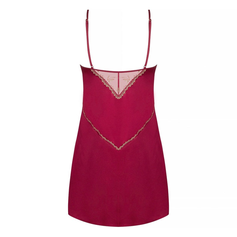 Lingerie Noturna Babydoll de Seda Éblouissante Icône Ou Rubis