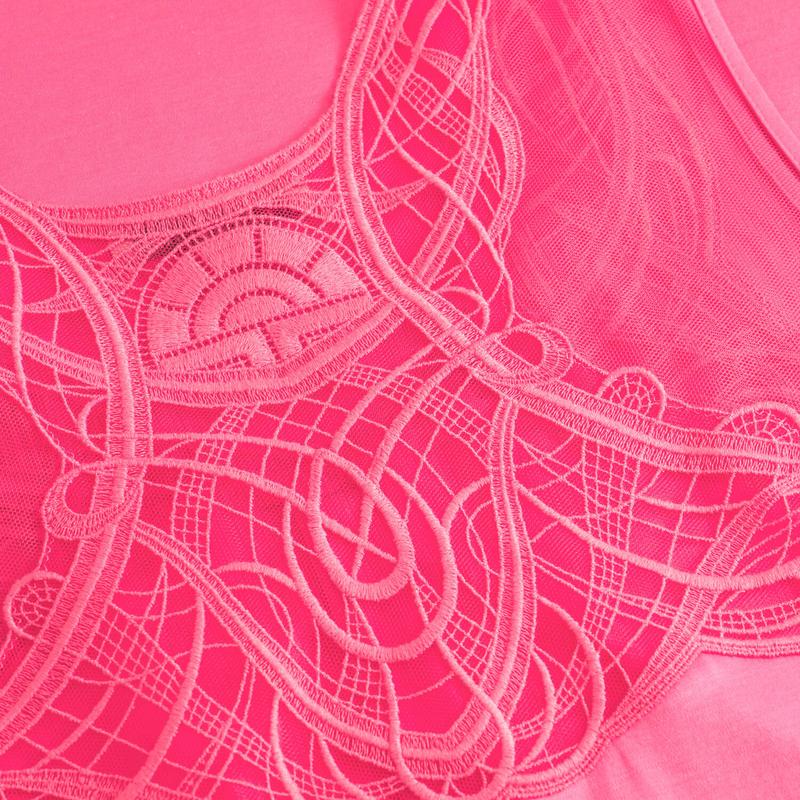 Lingerie Noturna Babydoll de algodão bordado framboesa
